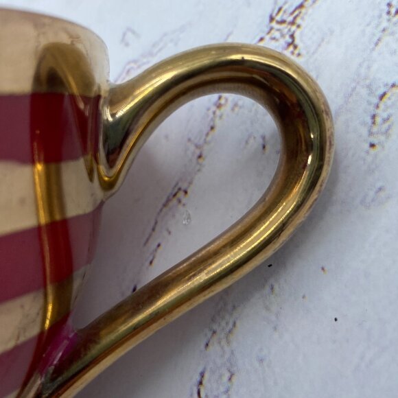 Shafford tea cup & saucer lusterware, red and gold, hand painted teacup, Japan - Picture 5 of 10